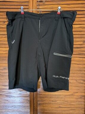 Huk Fishing Men's Black Cargo Shorts Size XXL